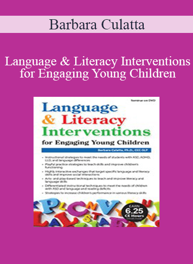 Purchuse Barbara Culatta - Language & Literacy Interventions for Engaging Young Children: Play